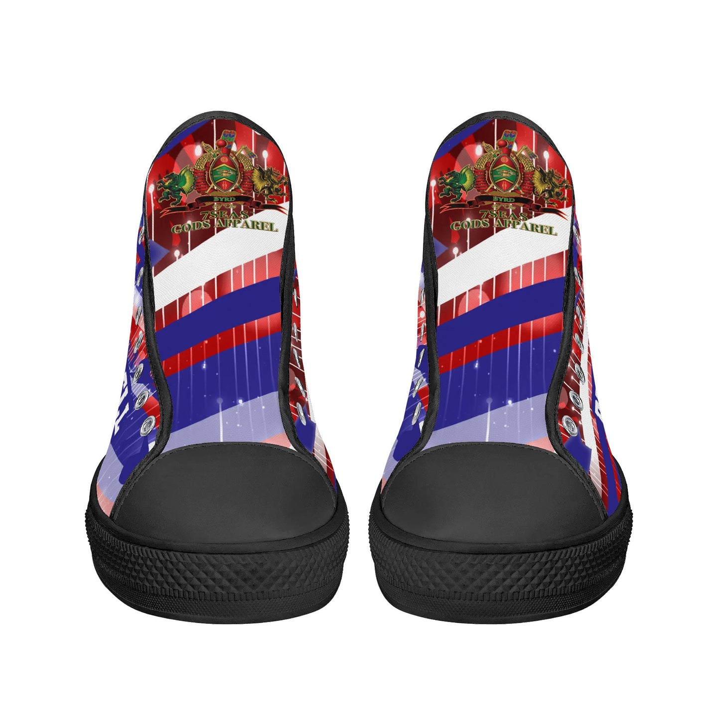 Bell Graduation - Byrd Of The 7Seas Gods Apparel - Mens High Top Canvas Shoes - Customized Tongue
