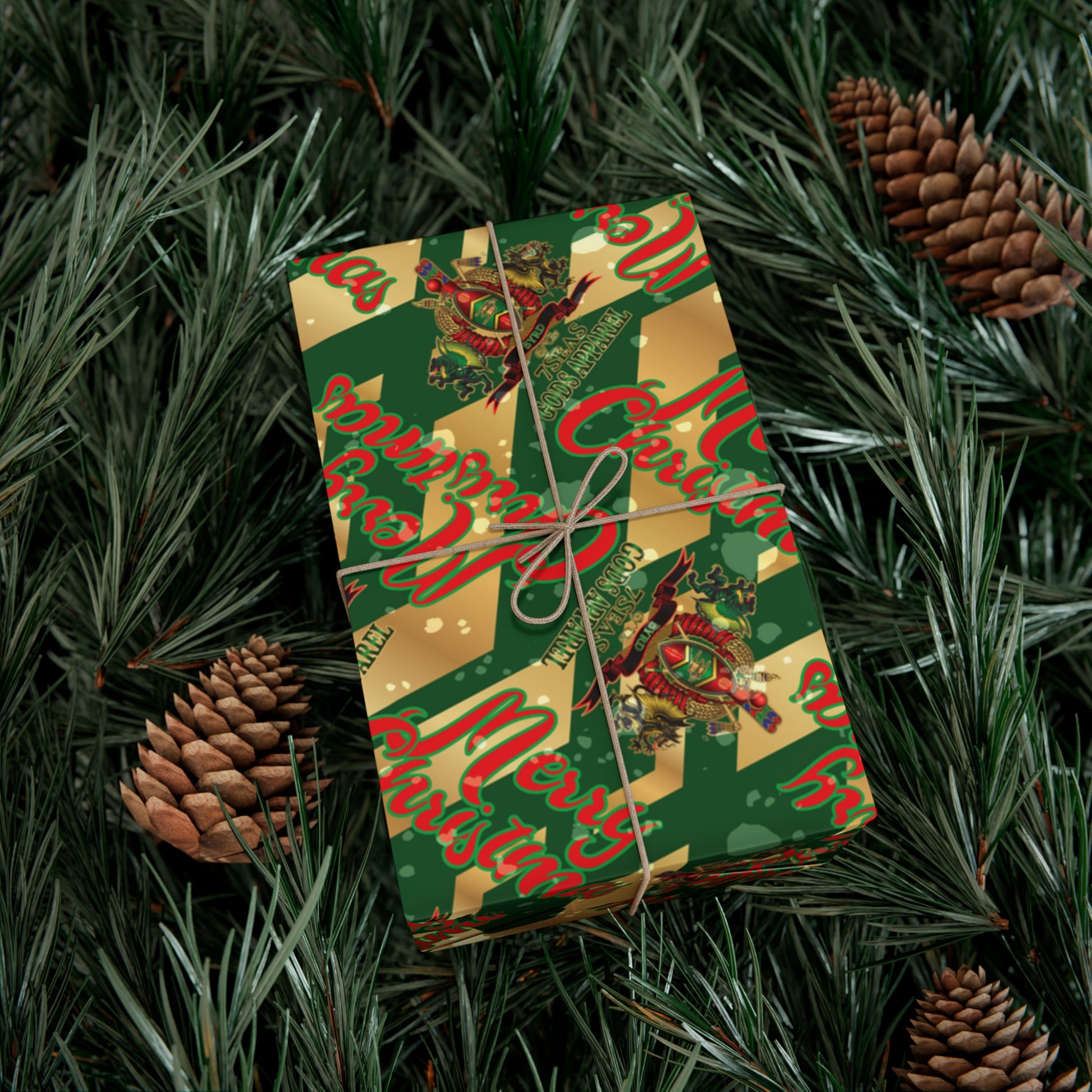 BYRD OF THE 7SEAS GODS APPAREL Gift Wrap Papers - GREEN - Christmas Wrap Papers