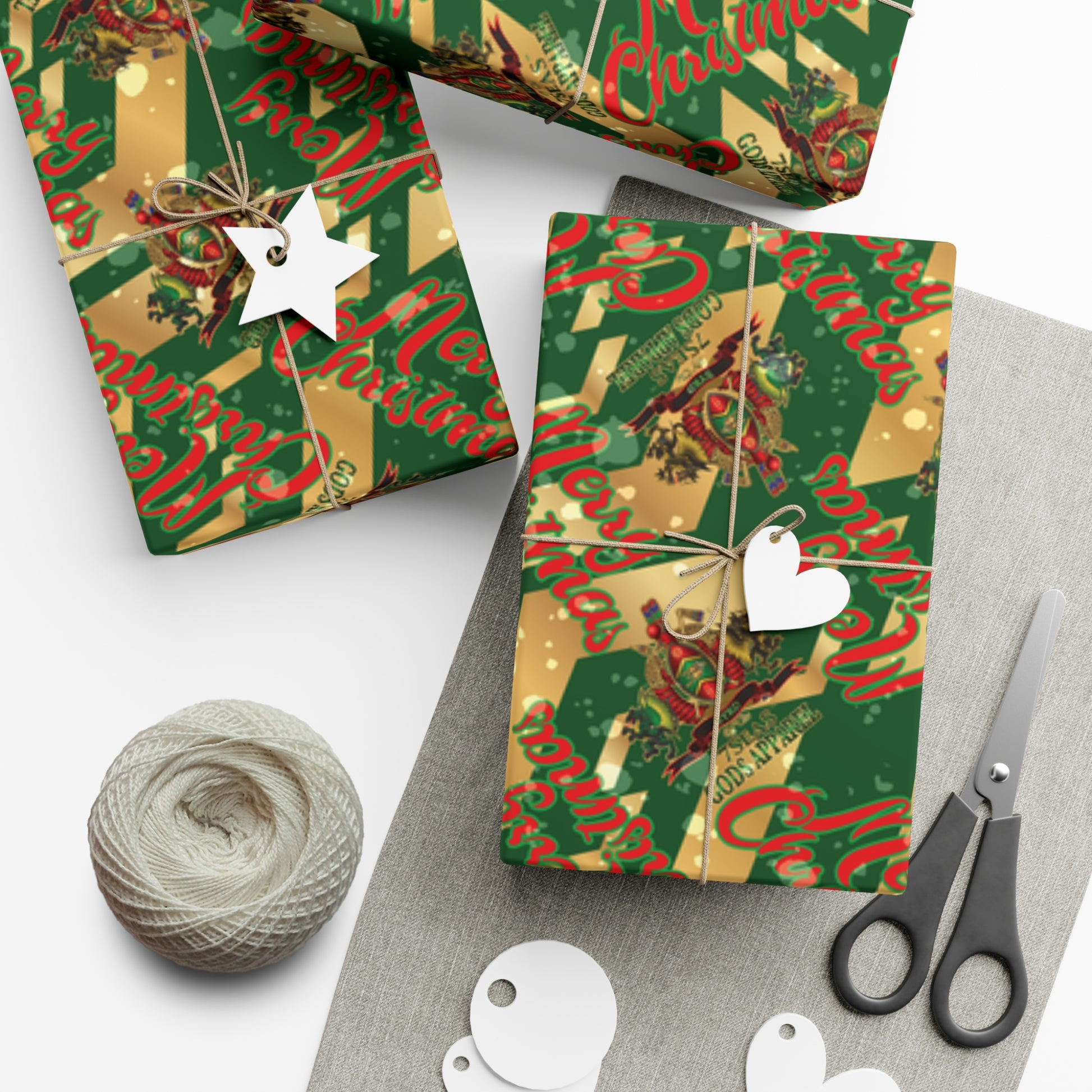 BYRD OF THE 7SEAS GODS APPAREL Gift Wrap Papers - GREEN - Christmas Wrap Papers