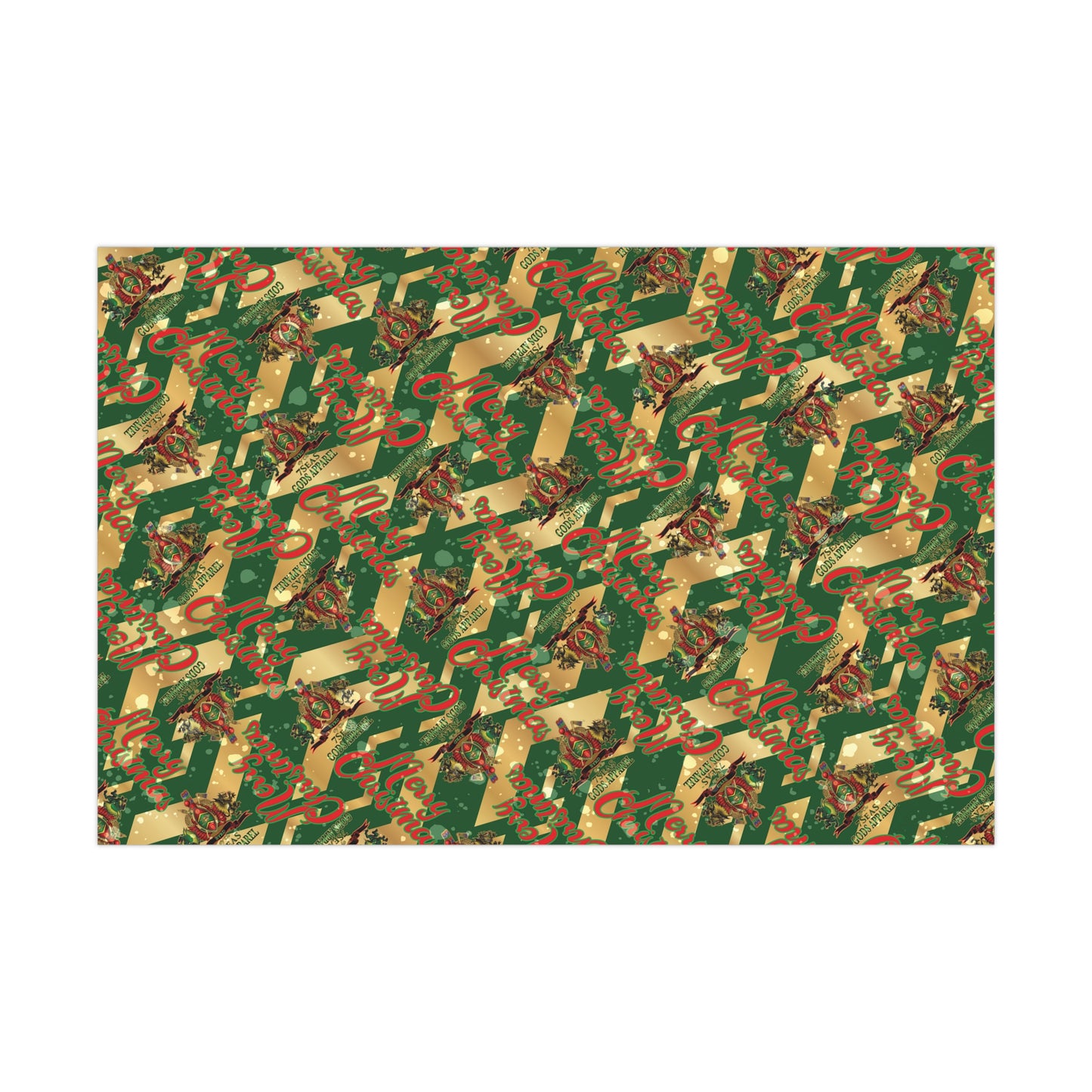 BYRD OF THE 7SEAS GODS APPAREL Gift Wrap Papers - GREEN - Christmas Wrap Papers