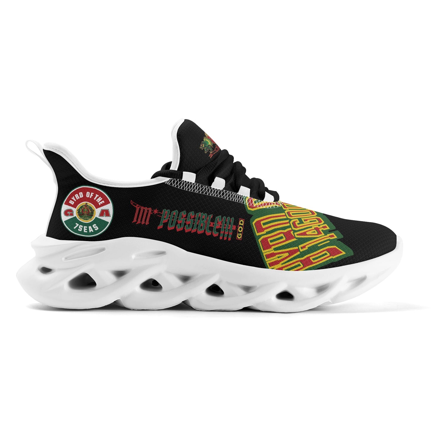 Byrd Of The 7Seas Gods Apparel - Im*Possible 7’s - Mens Black Sneakers