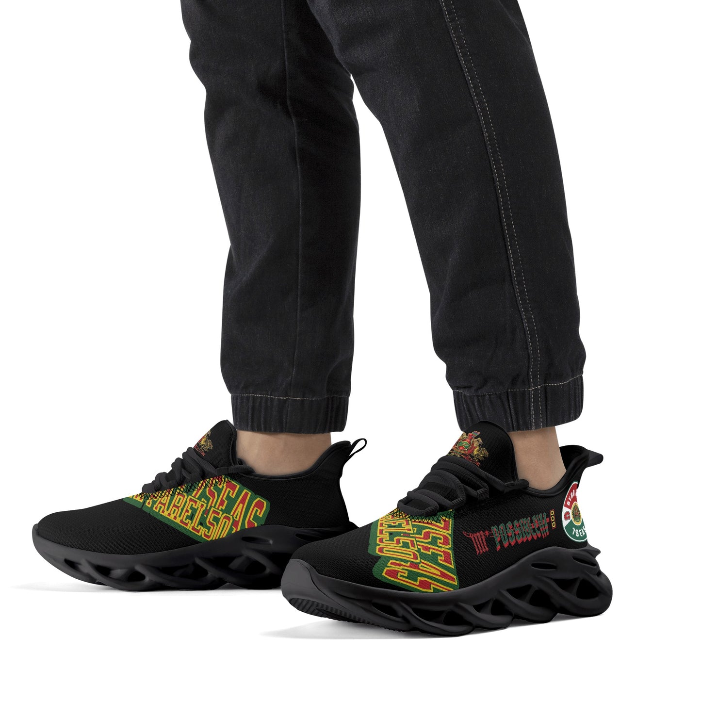 Byrd Of The 7Seas Gods Apparel - Im*Possible 7’s - Mens Black Sneakers