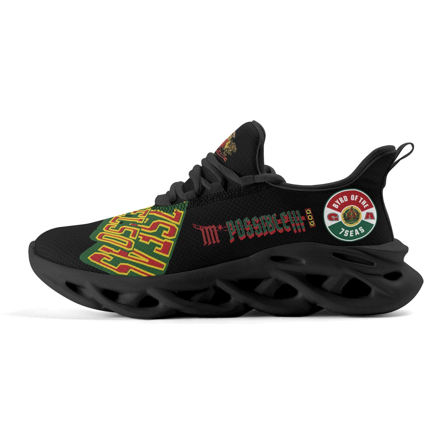 Byrd Of The 7Seas Gods Apparel - Im*Possible 7’s - Mens Black Sneakers