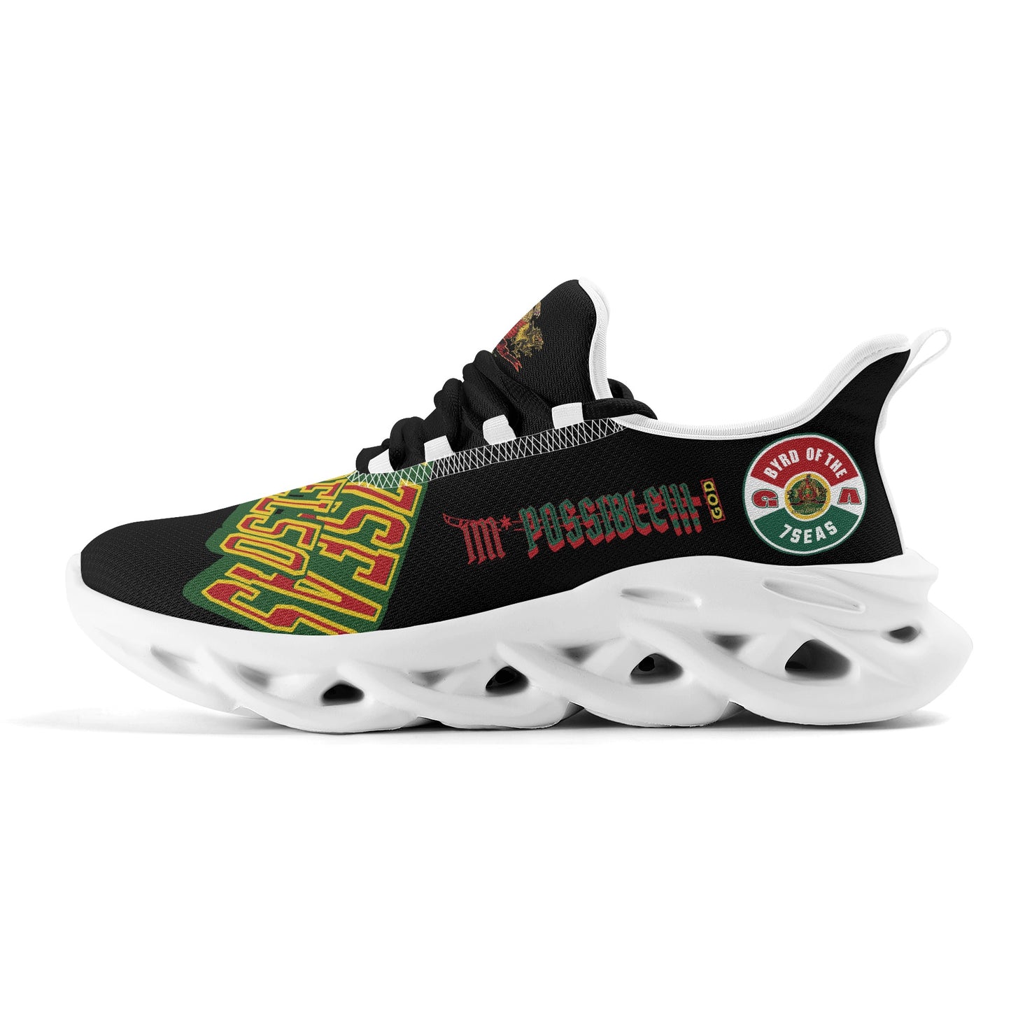 Byrd Of The 7Seas Gods Apparel - Im*Possible 7’s - Mens Black Sneakers