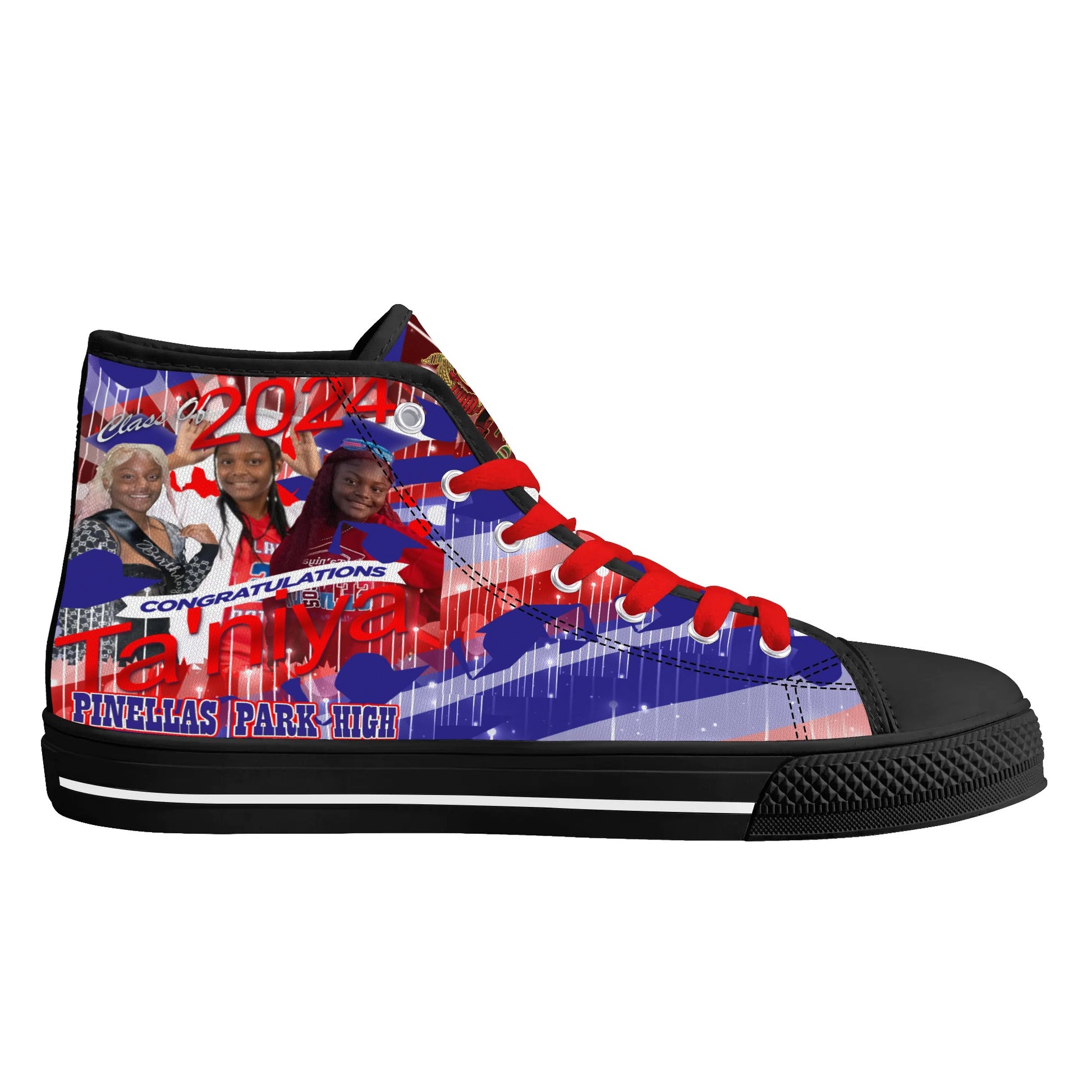 Bell Graduation - Byrd Of The 7Seas Gods Apparel - Mens High Top Canvas Shoes - Customized Tongue