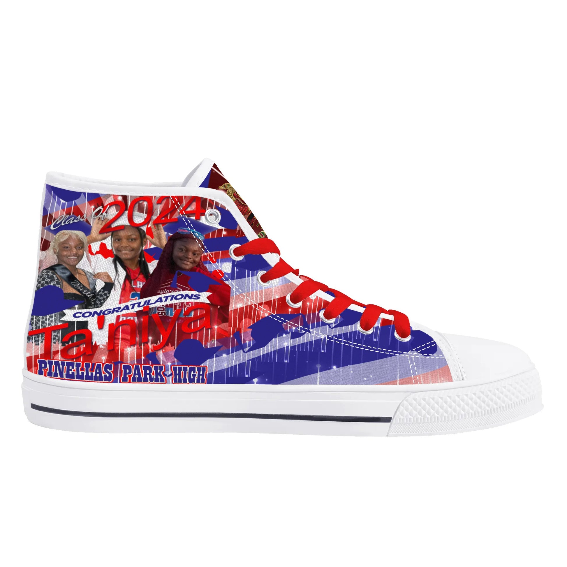 Bell Graduation - Byrd Of The 7Seas Gods Apparel - Mens High Top Canvas Shoes - Customized Tongue