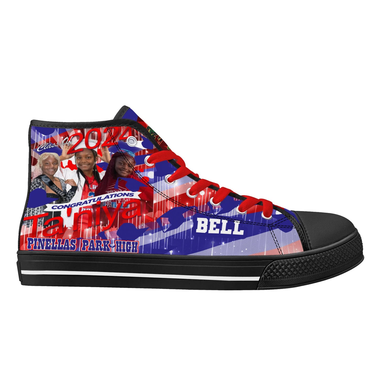 Bell Graduation - Byrd Of The 7Seas Gods Apparel - Mens High Top Canvas Shoes - Customized Tongue