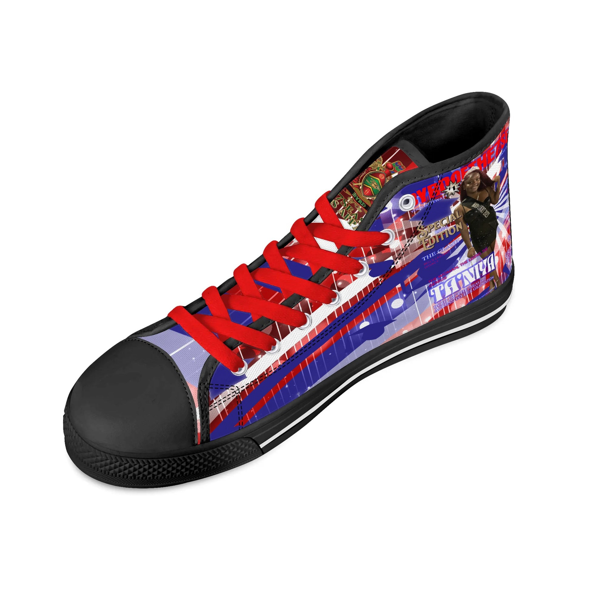 Bell Graduation - Byrd Of The 7Seas Gods Apparel - Mens High Top Canvas Shoes - Customized Tongue