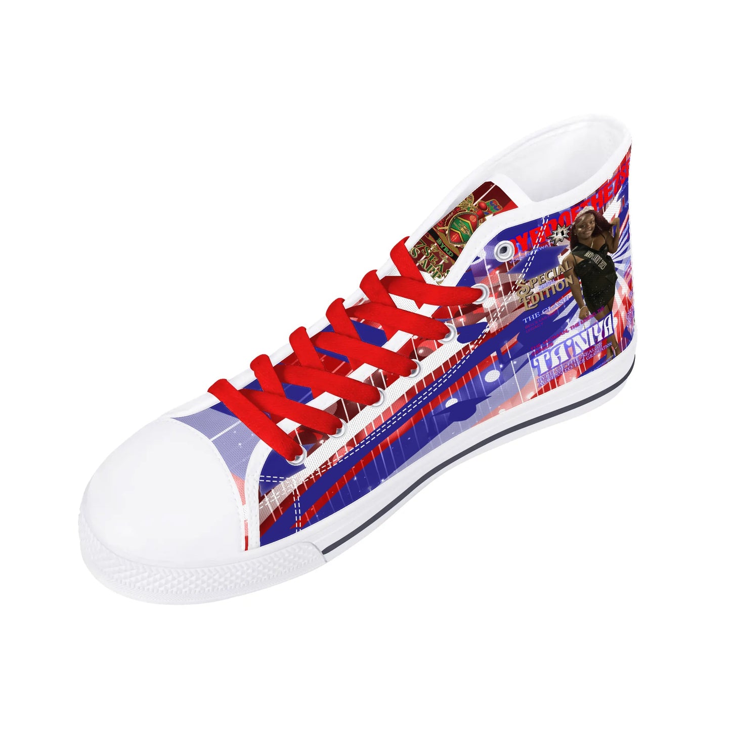 Bell Graduation - Byrd Of The 7Seas Gods Apparel - Mens High Top Canvas Shoes - Customized Tongue