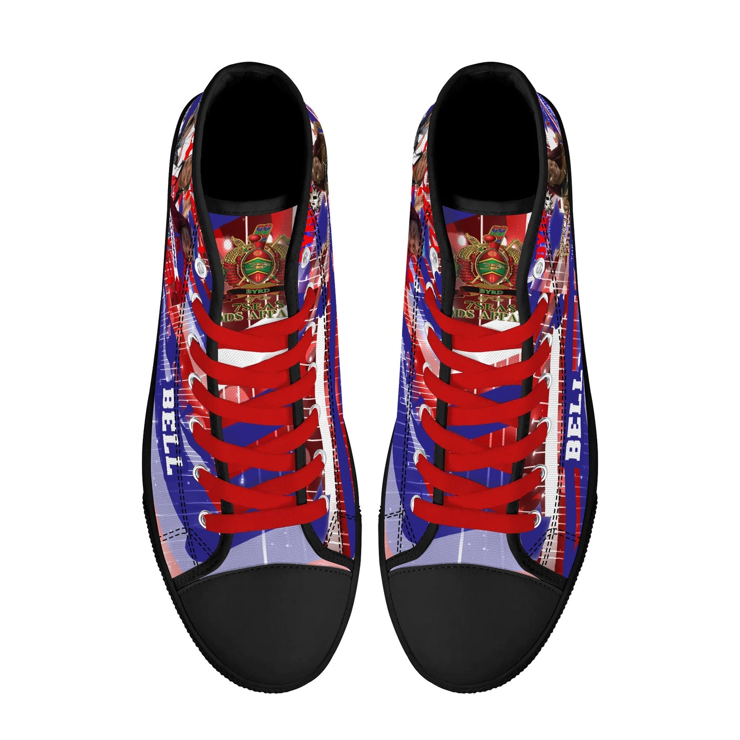 Bell Graduation - Byrd Of The 7Seas Gods Apparel - Mens High Top Canvas Shoes - Customized Tongue