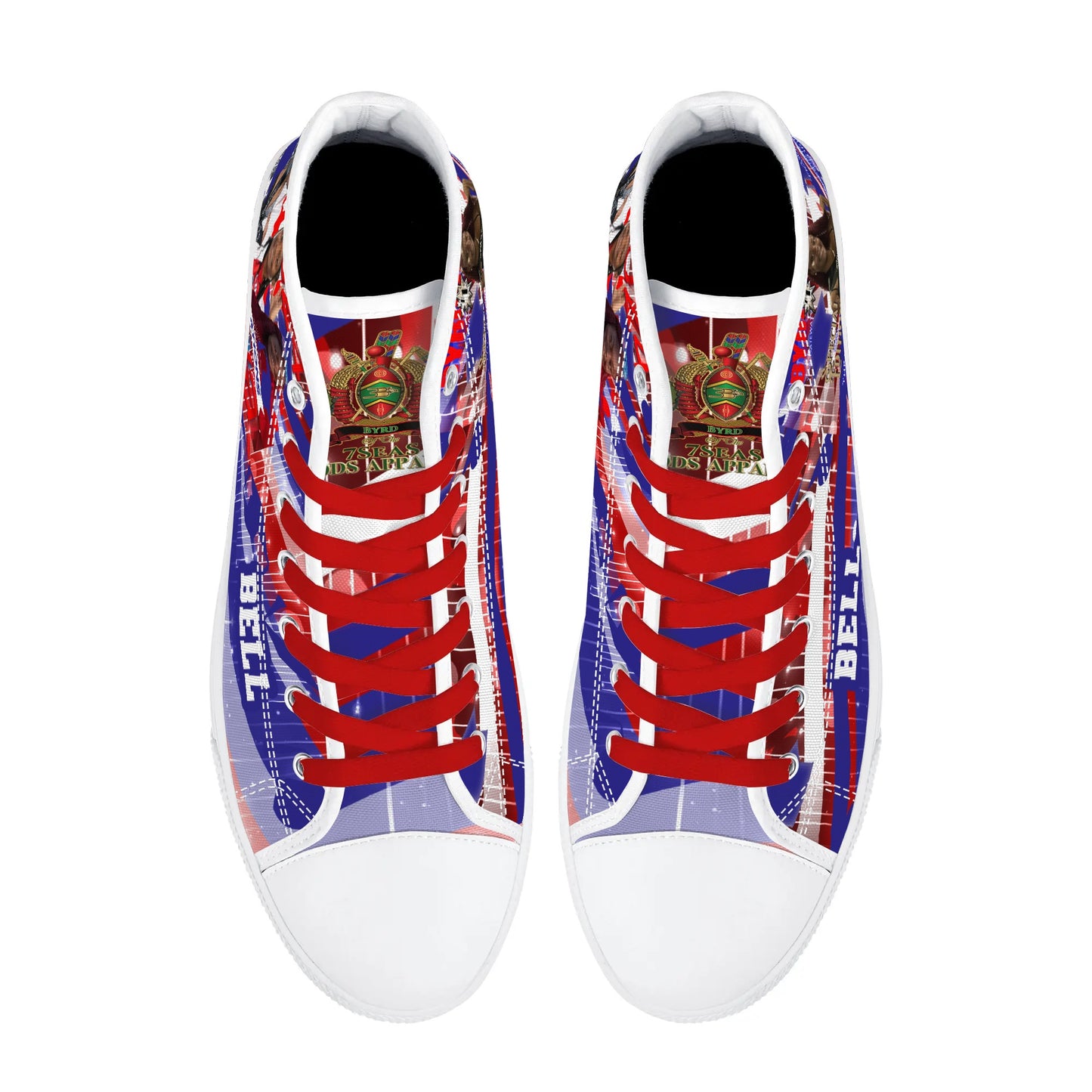 Bell Graduation - Byrd Of The 7Seas Gods Apparel - Mens High Top Canvas Shoes - Customized Tongue