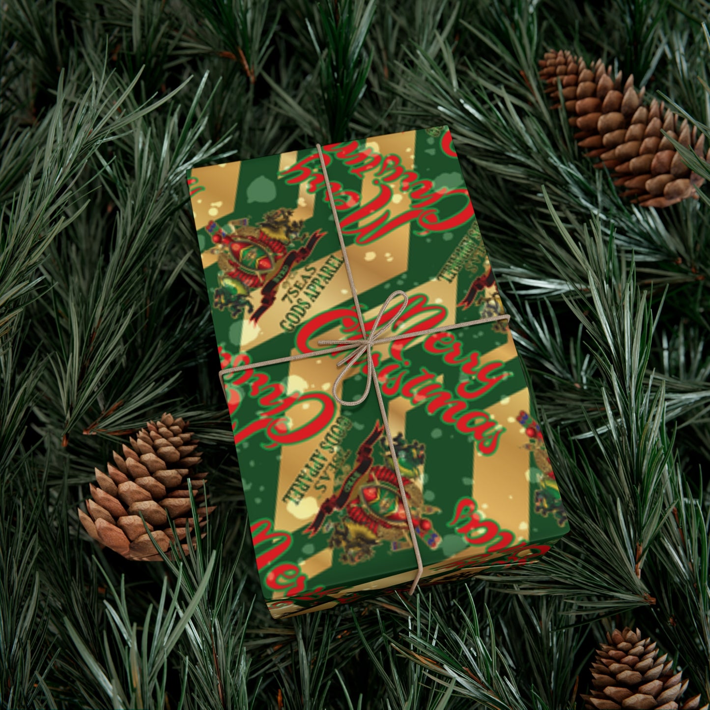 BYRD OF THE 7SEAS GODS APPAREL Gift Wrap Papers - GREEN - Christmas Wrap Papers