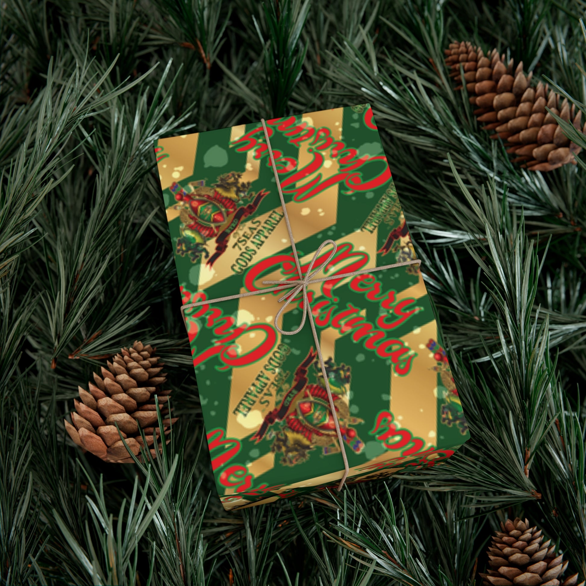 BYRD OF THE 7SEAS GODS APPAREL Gift Wrap Papers - GREEN - Christmas Wrap Papers