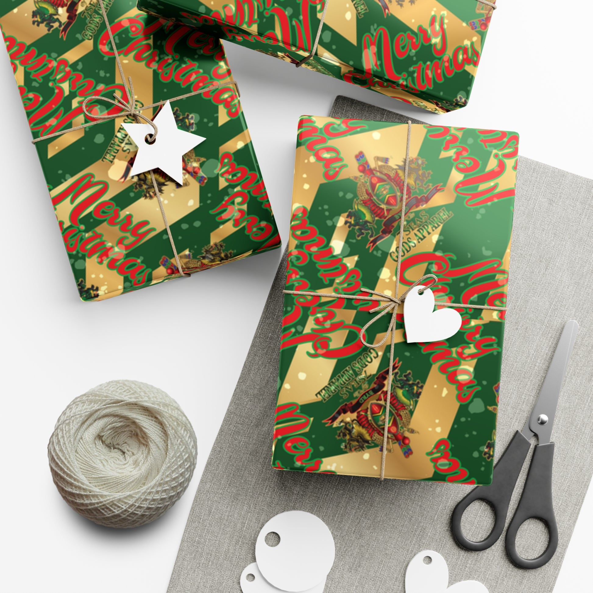 BYRD OF THE 7SEAS GODS APPAREL Gift Wrap Papers - GREEN - Christmas Wrap Papers