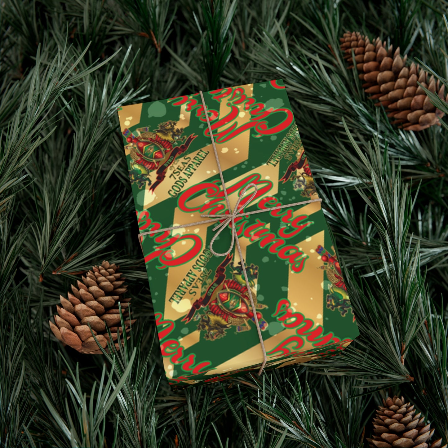 BYRD OF THE 7SEAS GODS APPAREL Gift Wrap Papers - GREEN - Christmas Wrap Papers