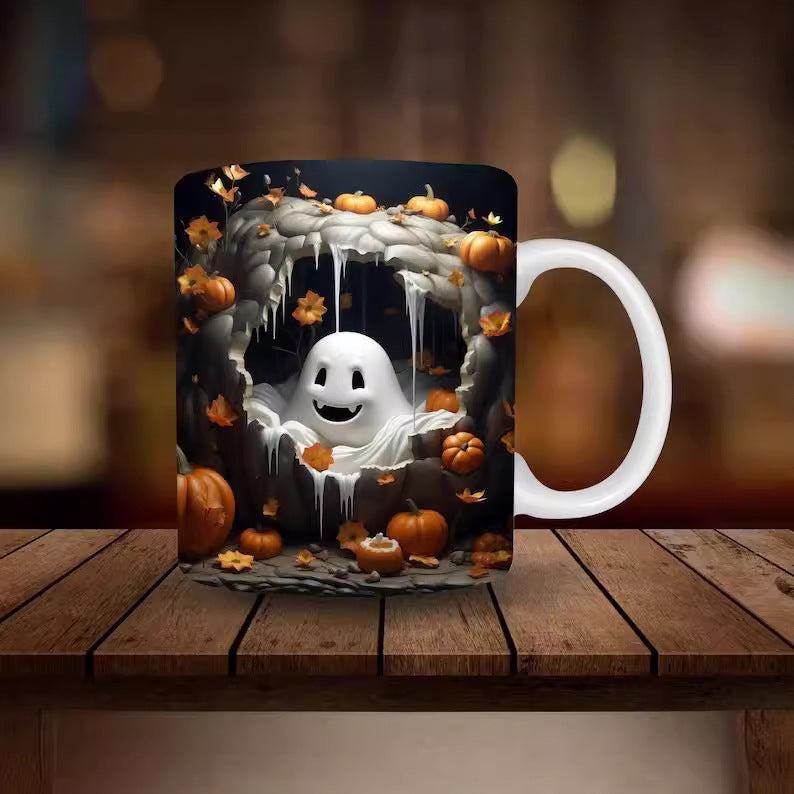 Halloween Pumpkin Ceramic Coffee Mug from Byrd Of The 7Seas Gods Apparel.