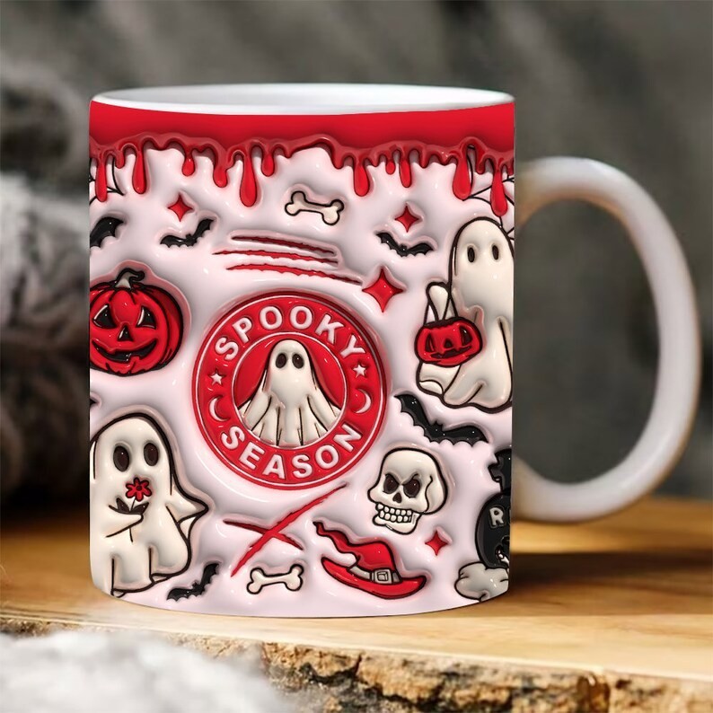 Halloween Pumpkin Ceramic Coffee Mug from Byrd Of The 7Seas Gods Apparel.