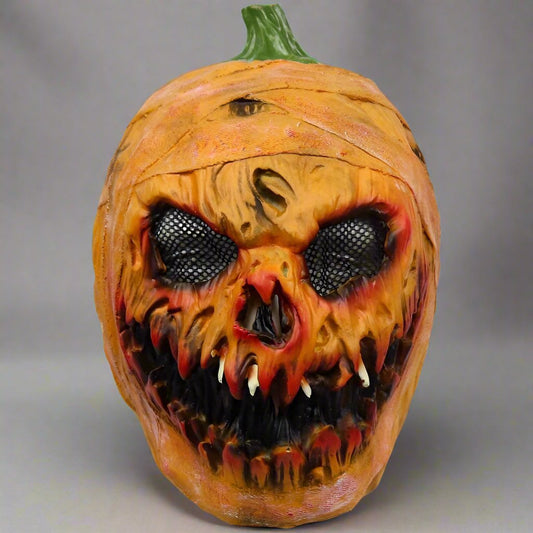 Spooky Pumpkin Monster Mask - Byrd Of The 7Seas Gods Apparel Creepy Full Face Headgear for Adults, Perfect for Halloween Costume & Party Cosplay