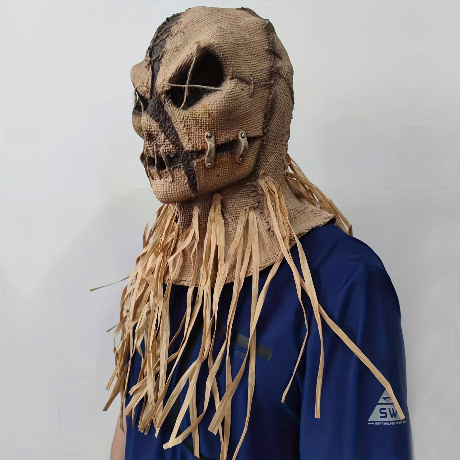 Spooky Straw Scarecrow Latex Mask - Byrd Of The 7Seas Gods Apparel Realistic Horror Headgear with Straw Details and Durable Rubber Material for Adults 14+ - Perfect for Halloween Parties, Stage Performances, and Pranks