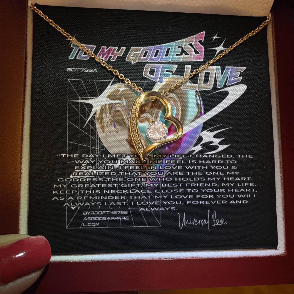 TO MY GODDESS, MY LOVE - FOREVER LOVE NECKLACE - BYRD OF THE 7SEAS GODS APPAREL - GOLD & WHITE GOLD - GODDESS