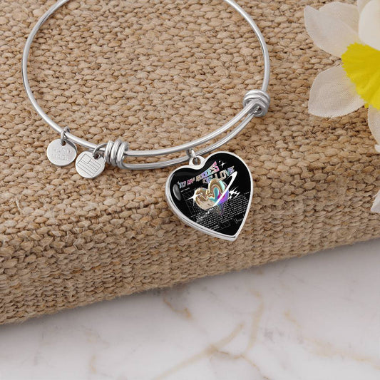 TO MY GODDESS, MY LOVE - PERSONALIZED HEART SHAPED PHOTO BANGLE - BYRD OF THE 7SEAS GODS APPAREL - GOLD & POLISHED STEEL - GODDESS