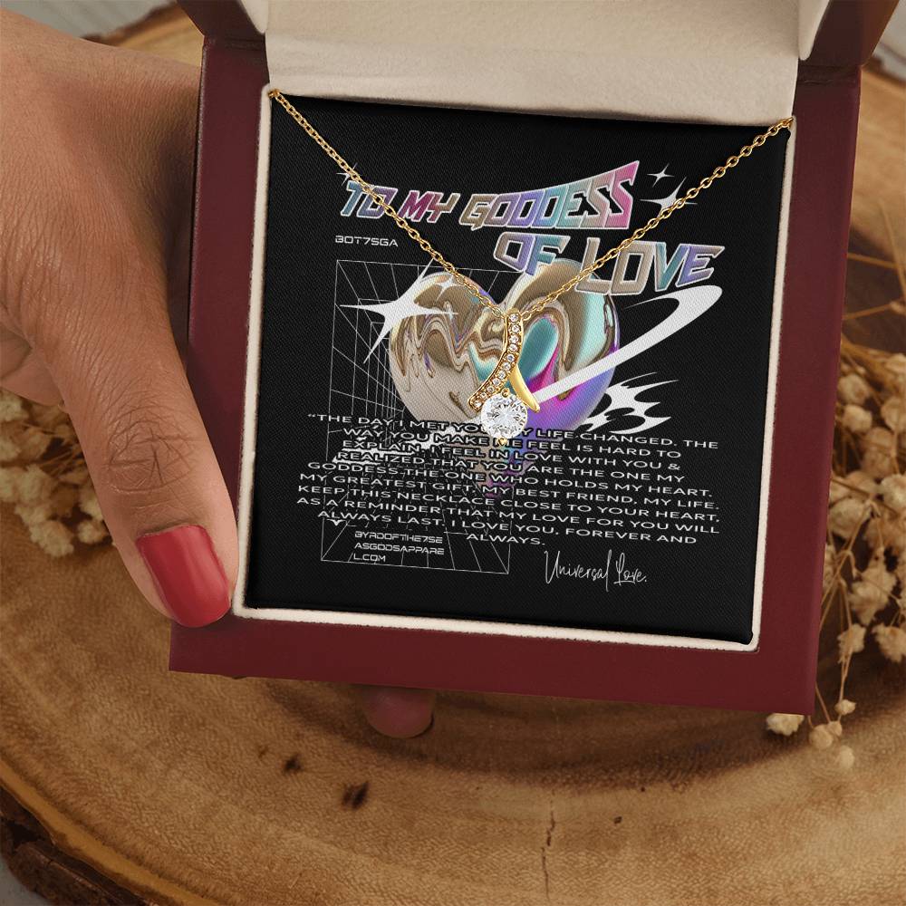 TO MY GODDESS, MY LOVE - ALLURING BEAUTY NECKLACE - BYRD OF THE 7SEAS GODS APPAREL - GOLD & WHITE GOLD - GODDESS