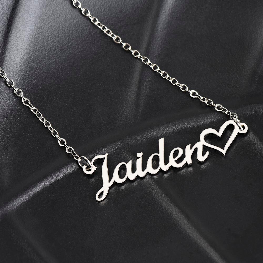 TO MY GODDESS, MY LOVE - PERSONALIZED NAME NECKLACE - BYRD OF THE 7SEAS GODS APPAREL - GOLD & POLISHED STEEL - GODDESS