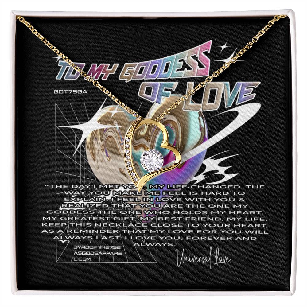 TO MY GODDESS, MY LOVE - FOREVER LOVE NECKLACE - BYRD OF THE 7SEAS GODS APPAREL - GOLD & WHITE GOLD - GODDESS