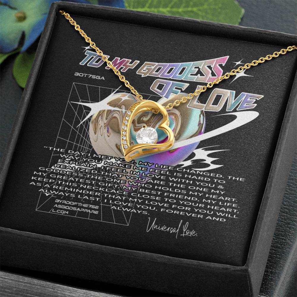 TO MY GODDESS, MY LOVE - FOREVER LOVE NECKLACE - BYRD OF THE 7SEAS GODS APPAREL - GOLD & WHITE GOLD - GODDESS