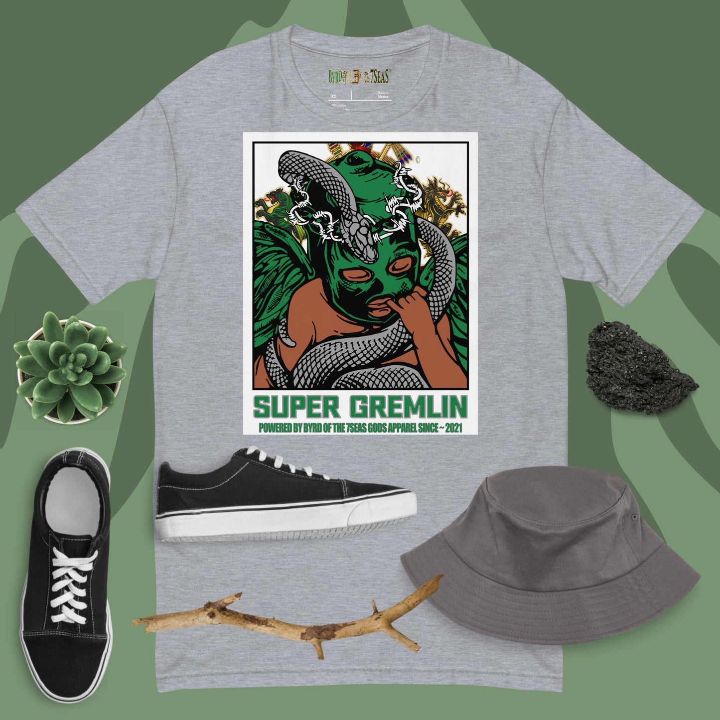 O.G. Super Gremlin - Byrd Of The 7Seas Gods Apparel - Green - Unisex Short Sleeve T-shirt