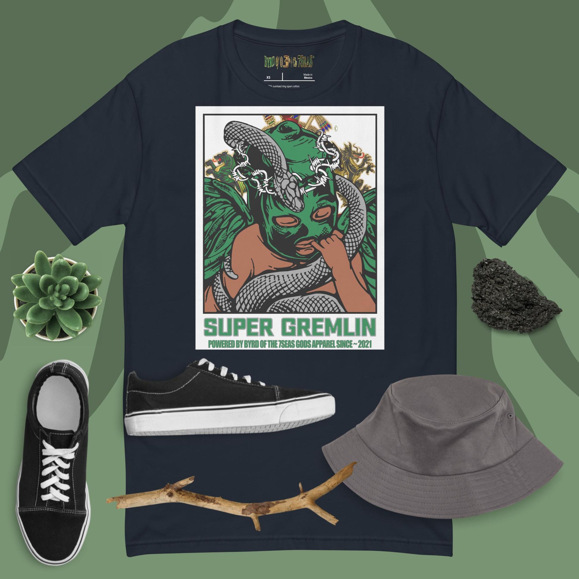 O.G. Super Gremlin - Byrd Of The 7Seas Gods Apparel - Green - Unisex Short Sleeve T-shirt