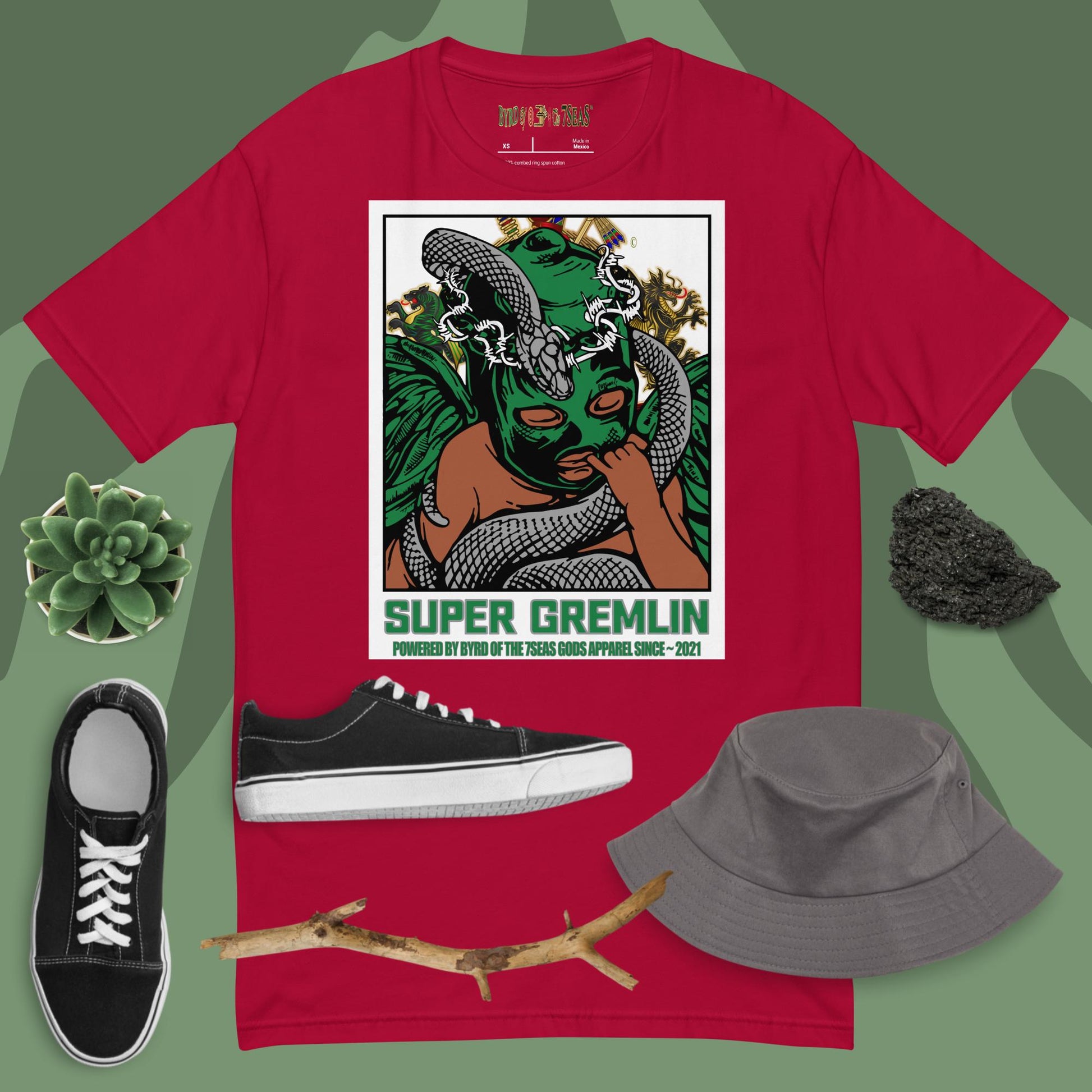 O.G. Super Gremlin - Byrd Of The 7Seas Gods Apparel - Green - Unisex Short Sleeve T-shirt