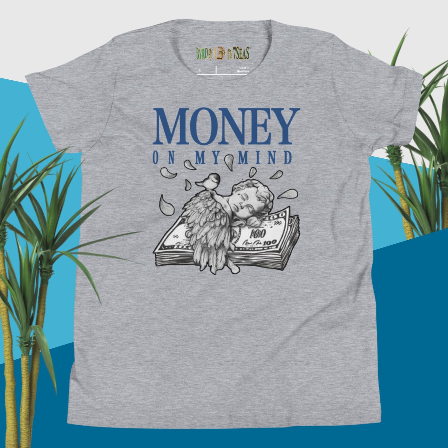 $Money On My Mind - Byrd Of The 7Seas Gods Apparel - Unisex Youth Short Sleeve T-Shirt