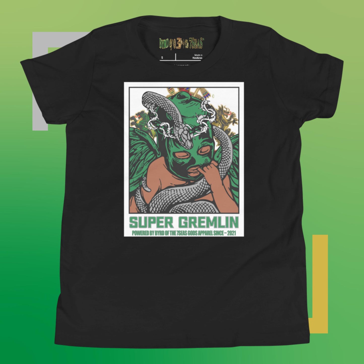 O.G. Super Gremlin - Byrd Of The 7Seas Gods Apparel - Green - Unisex Youth Short Sleeve T-Shir