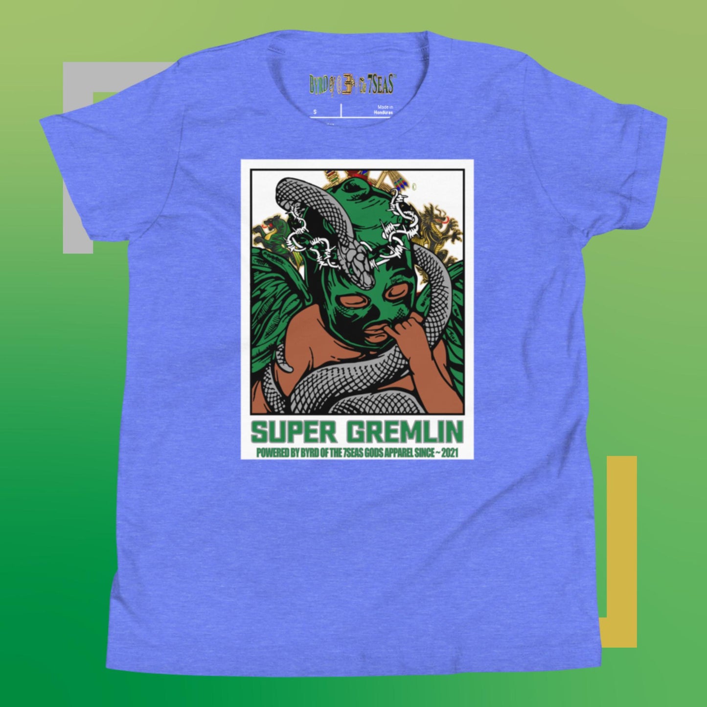 O.G. Super Gremlin - Byrd Of The 7Seas Gods Apparel - Green - Unisex Youth Short Sleeve T-Shir