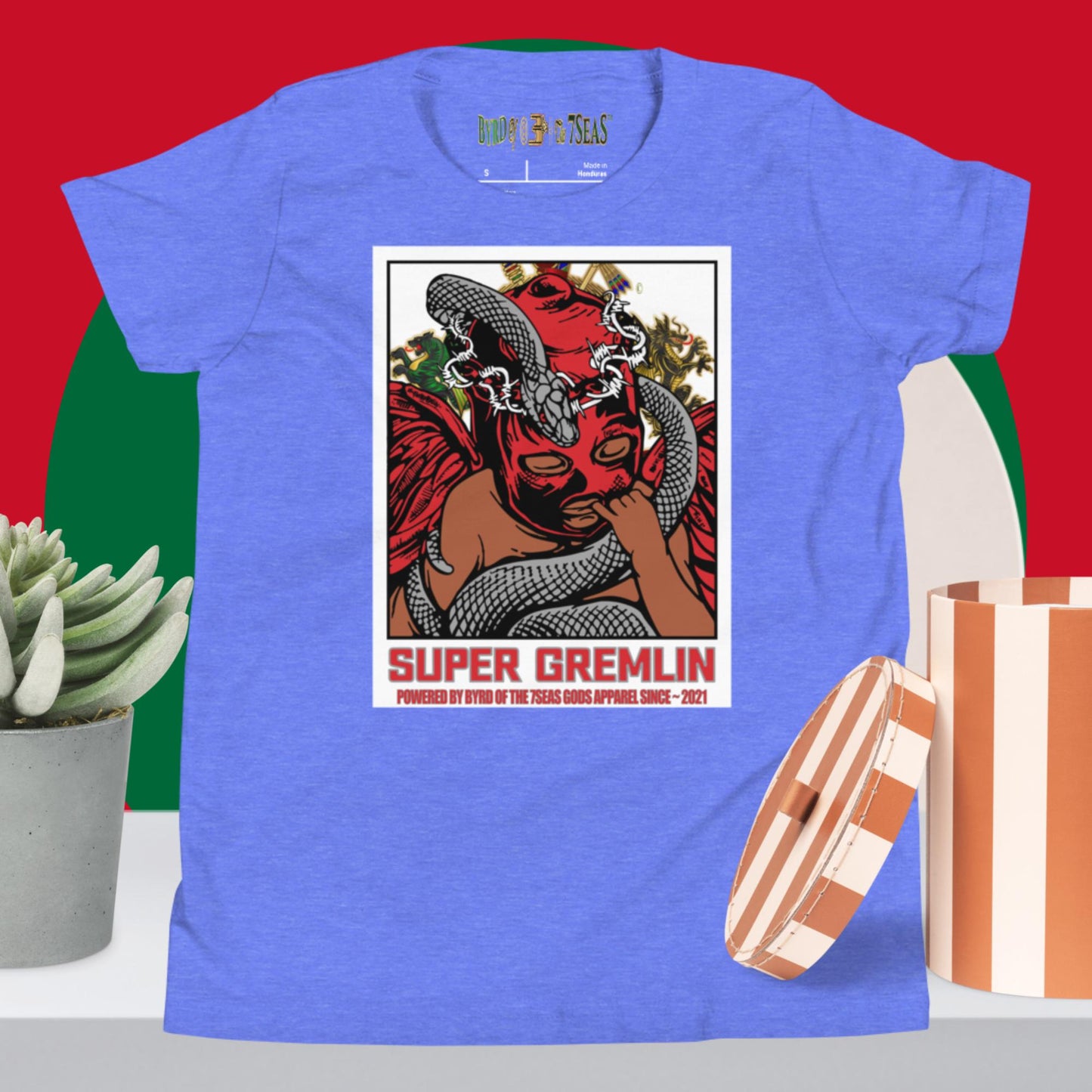 O.G. Super Gremlin - Byrd Of The 7Seas Gods Apparel - Red - Unisex Youth Short Sleeve T-Shirt