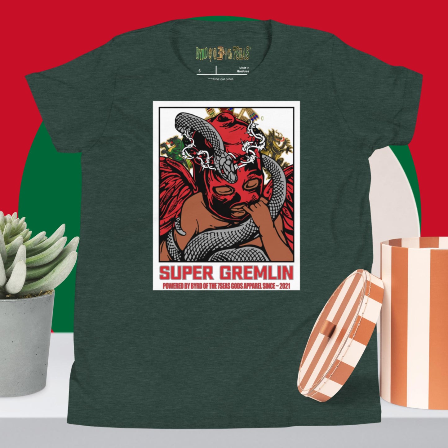 O.G. Super Gremlin - Byrd Of The 7Seas Gods Apparel - Red - Unisex Youth Short Sleeve T-Shirt