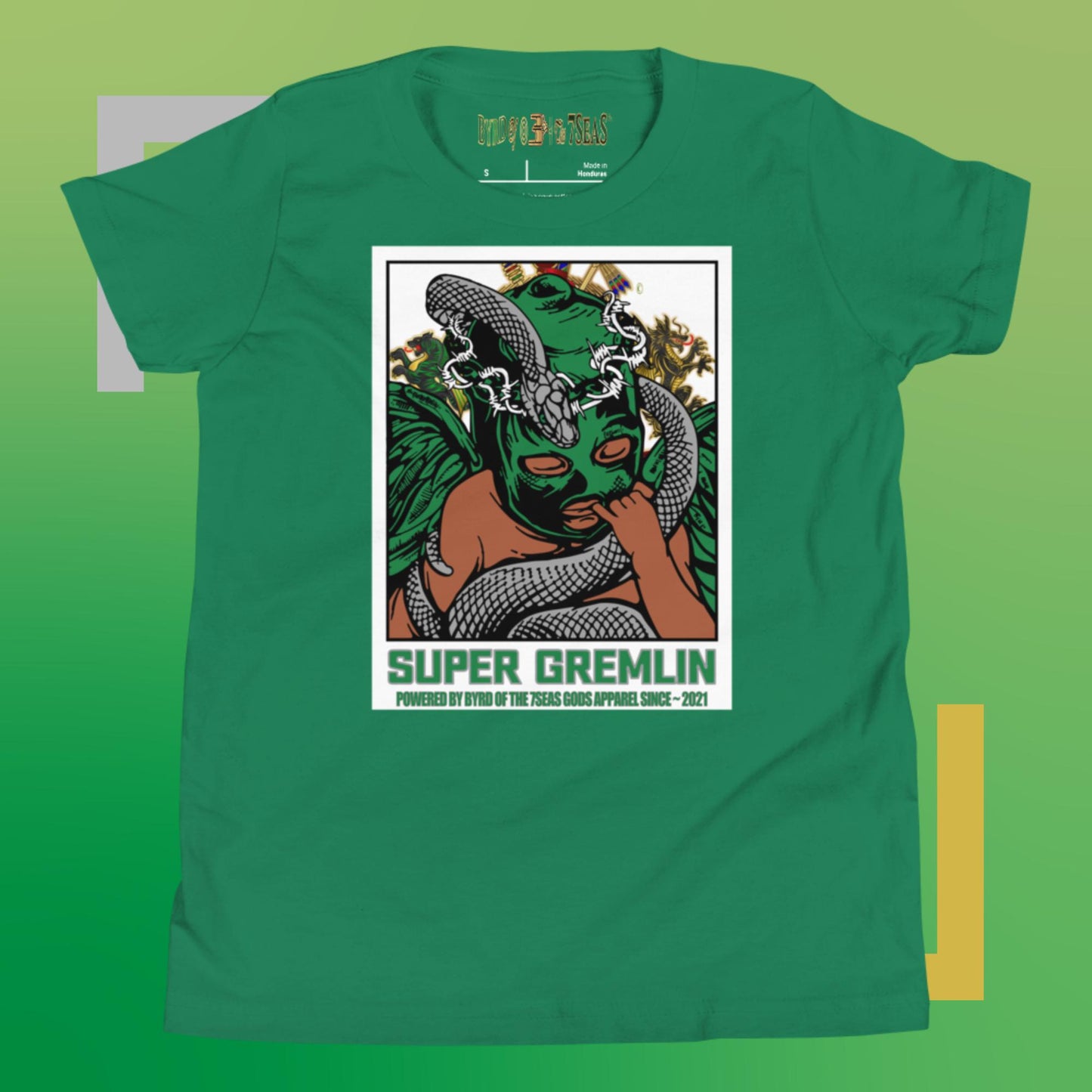 O.G. Super Gremlin - Byrd Of The 7Seas Gods Apparel - Green - Unisex Youth Short Sleeve T-Shir