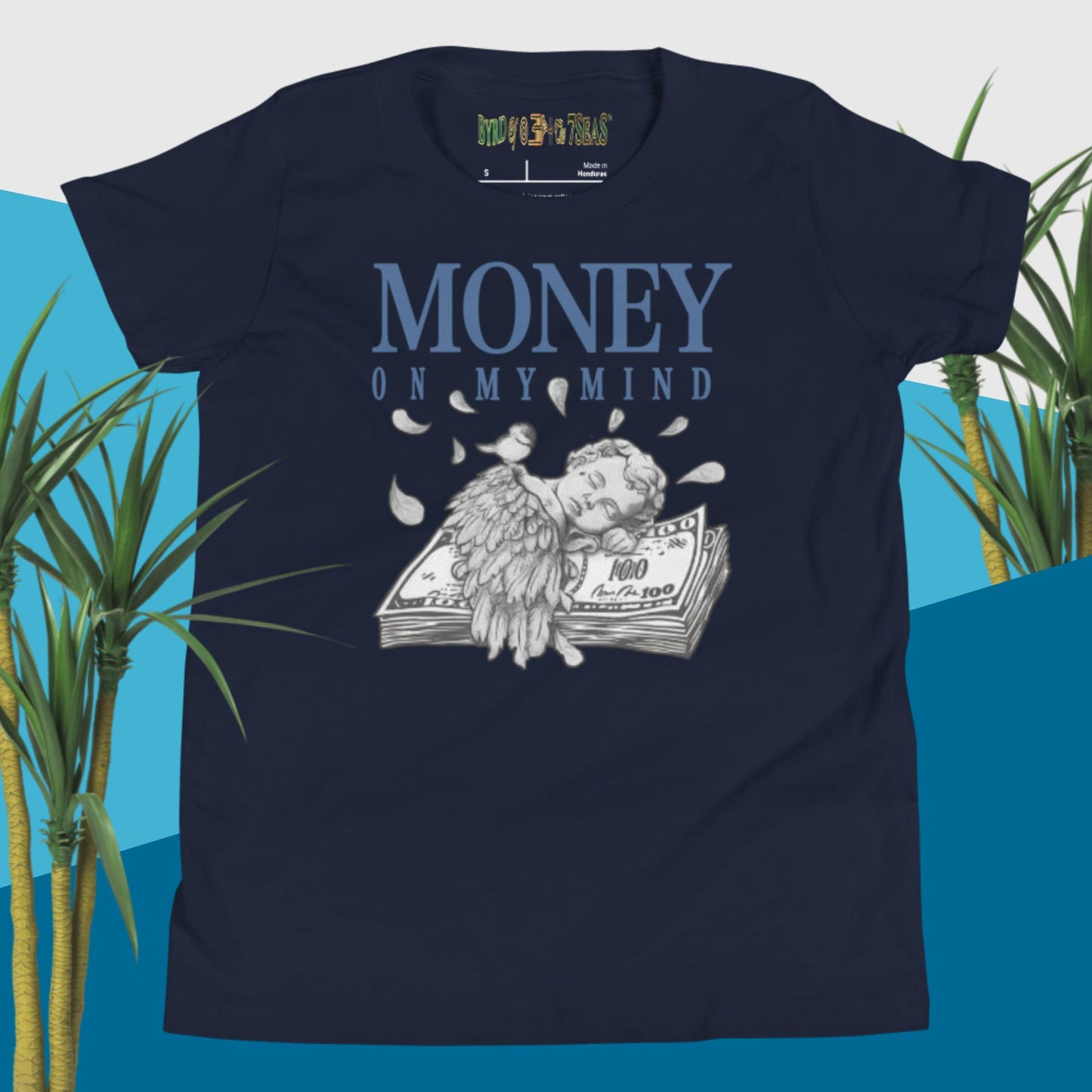 $Money On My Mind - Byrd Of The 7Seas Gods Apparel - Unisex Youth Short Sleeve T-Shirt