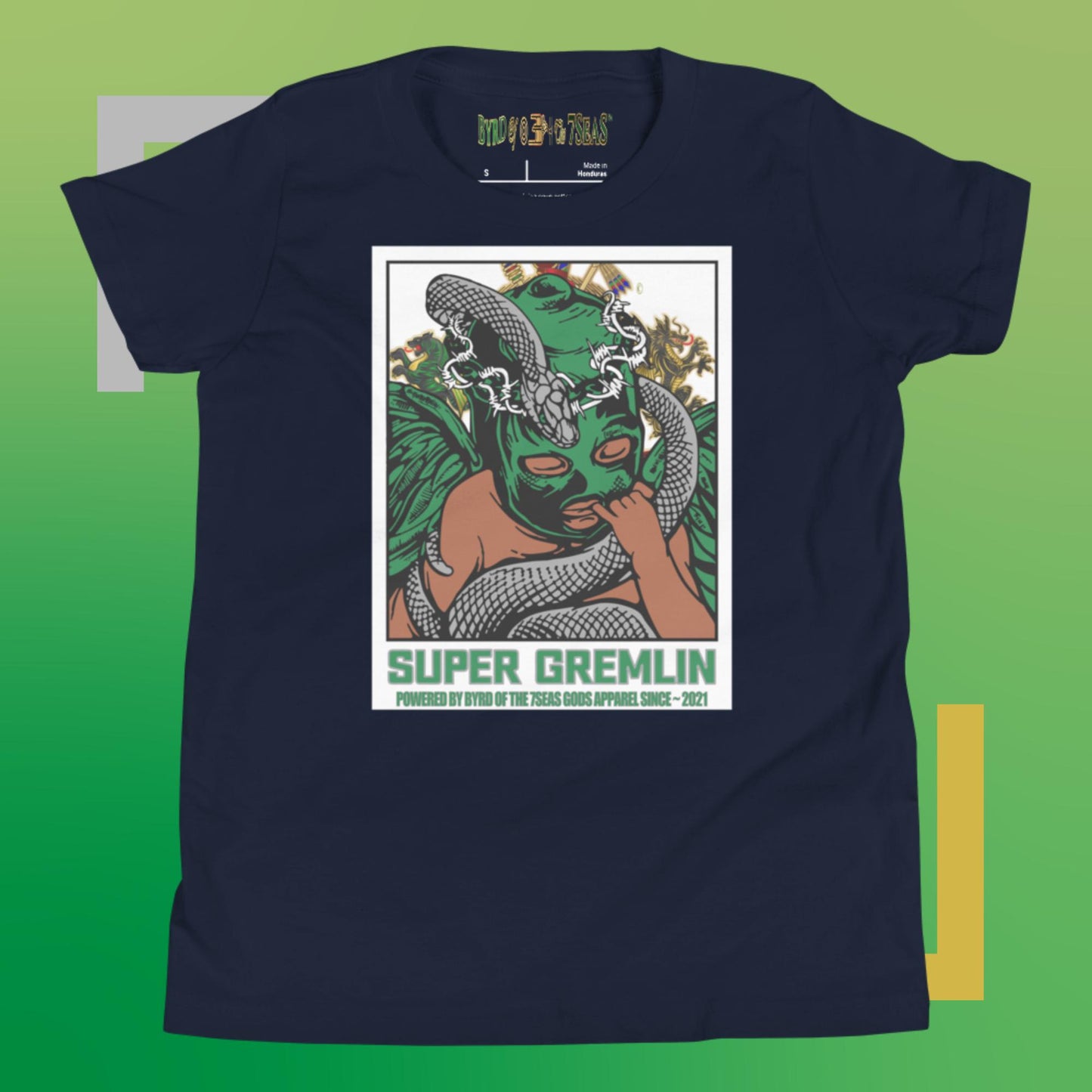 O.G. Super Gremlin - Byrd Of The 7Seas Gods Apparel - Green - Unisex Youth Short Sleeve T-Shir