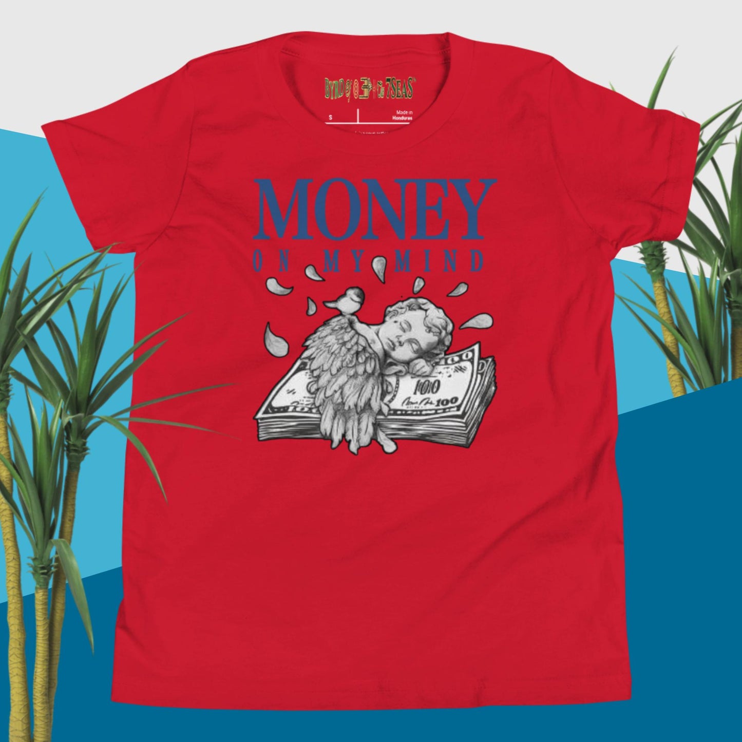 $Money On My Mind - Byrd Of The 7Seas Gods Apparel - Unisex Youth Short Sleeve T-Shirt