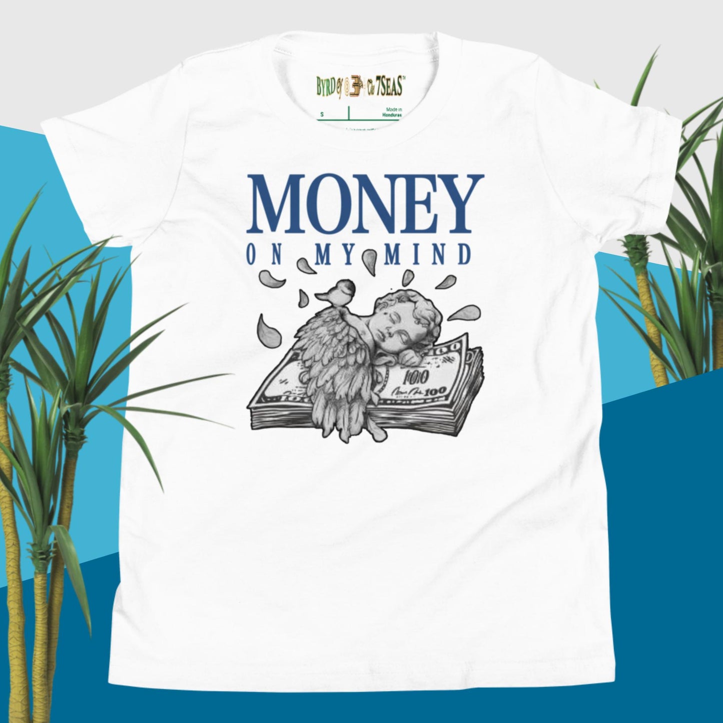 $Money On My Mind - Byrd Of The 7Seas Gods Apparel - Unisex Youth Short Sleeve T-Shirt