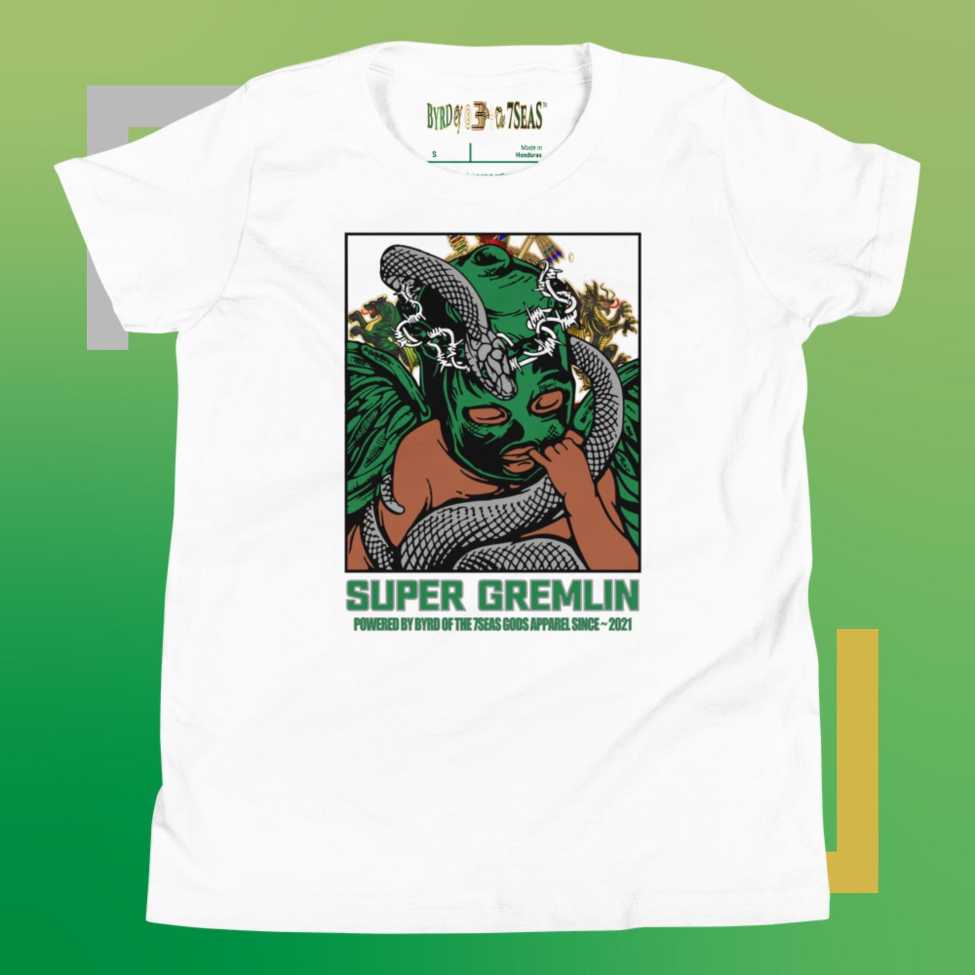 O.G. Super Gremlin - Byrd Of The 7Seas Gods Apparel - Green - Unisex Youth Short Sleeve T-Shir