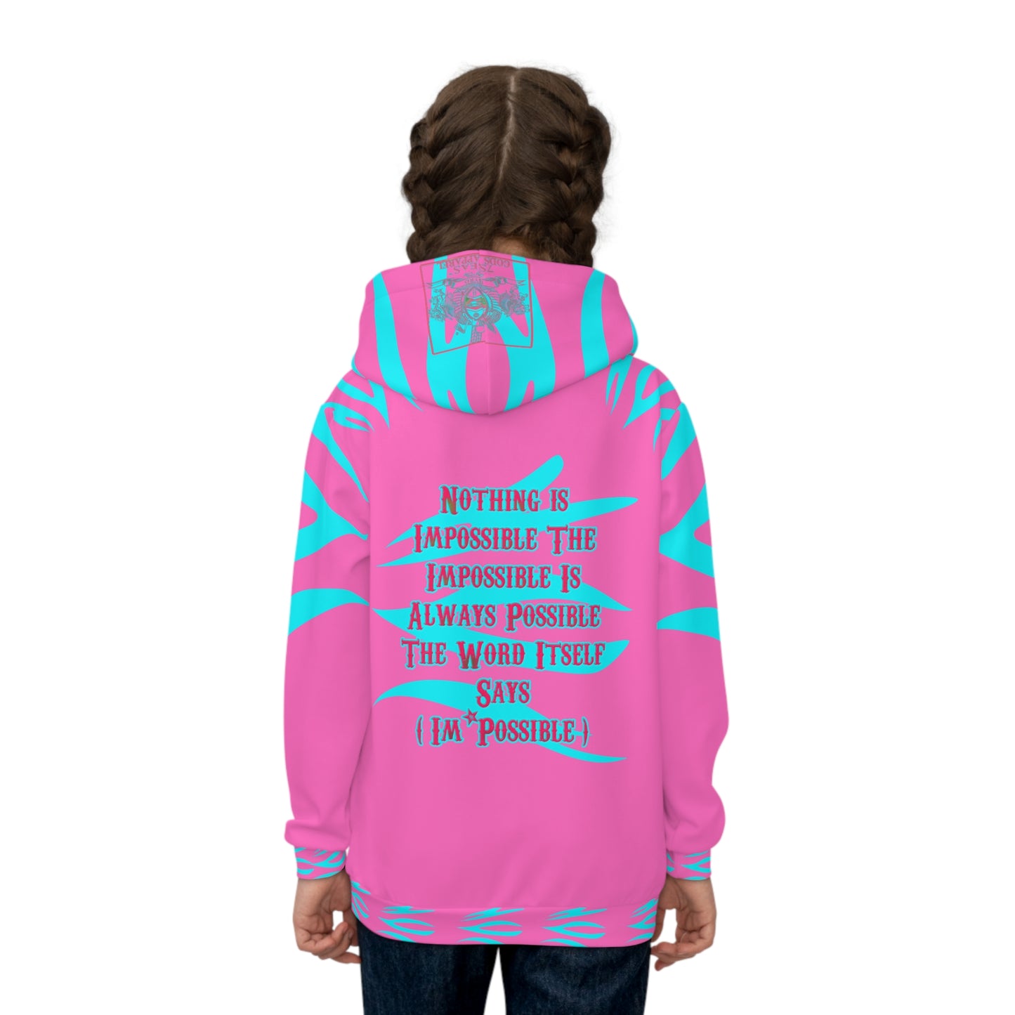 World Is A Jungle - BYRD OF THE 7SEAS GODS APPAREL - TIGER EDITION - YEMAYA - PINK - Goddess/Girls Children's Hoodie