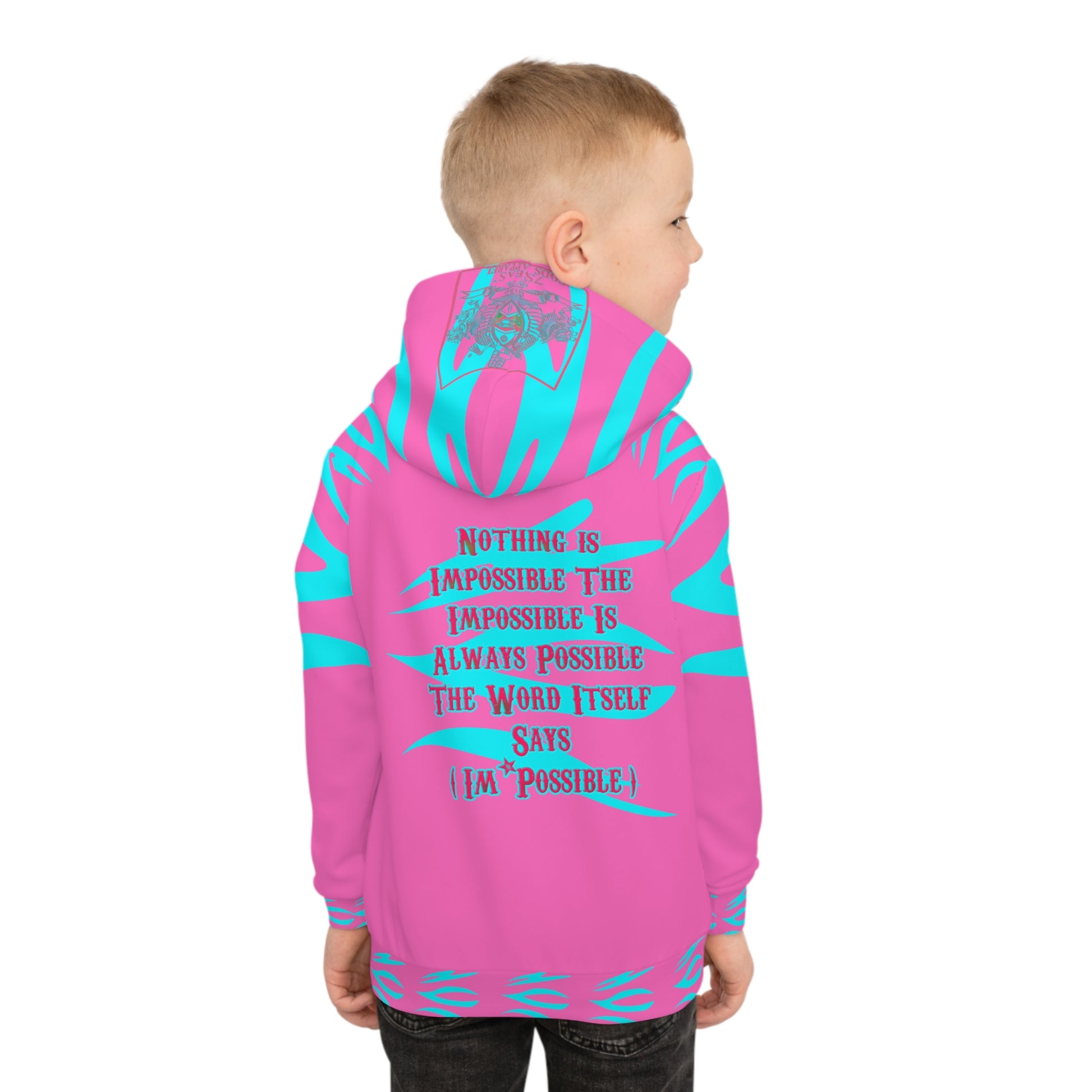 World Is A Jungle - BYRD OF THE 7SEAS GODS APPAREL - TIGER EDITION - YEMAYA - PINK - Goddess/Girls Children's Hoodie