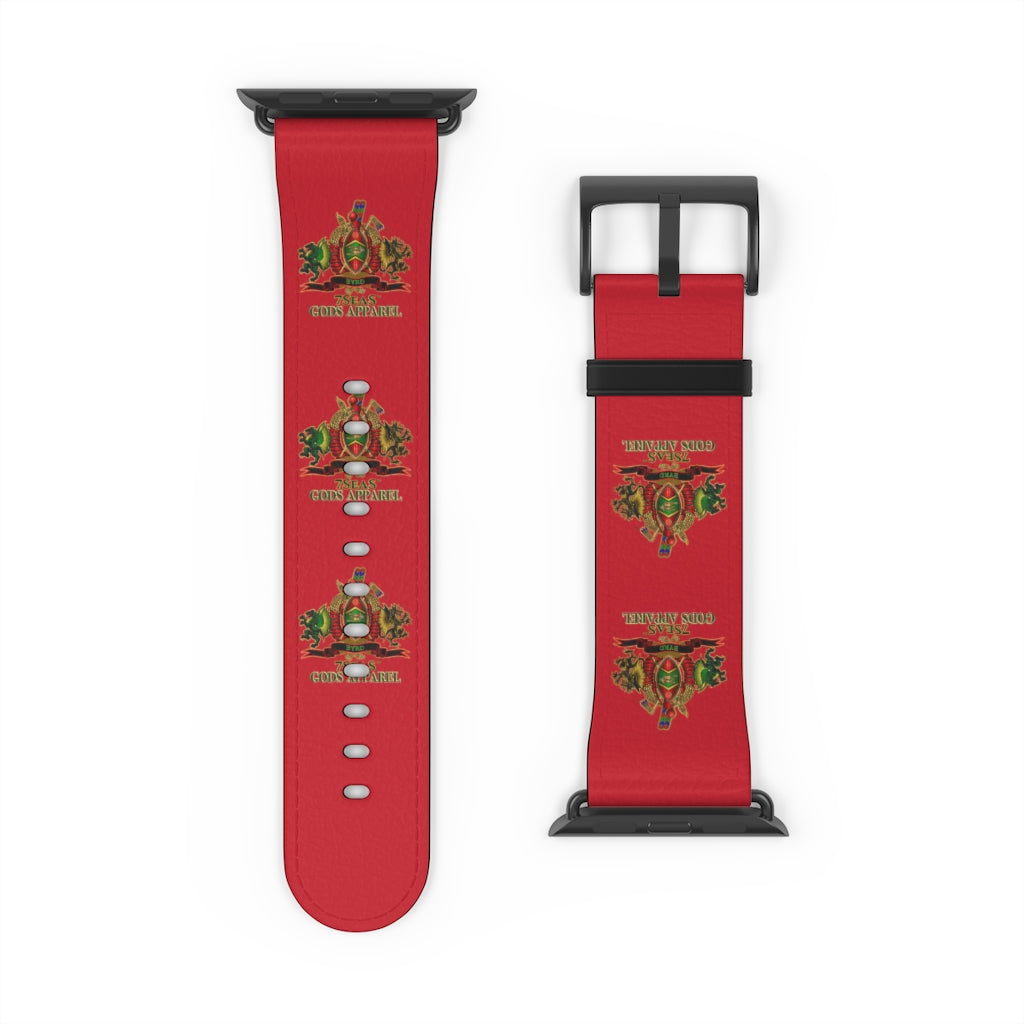 APEP - BYRD OF THE 7SEAS GODS APPAREL - RED - Gods & Goddess Leather Watch Band