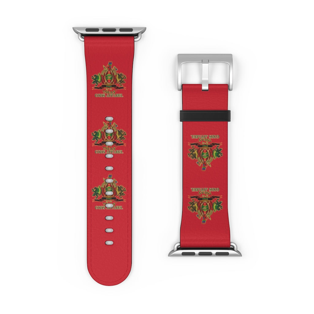 APEP - BYRD OF THE 7SEAS GODS APPAREL - RED - Gods & Goddess Leather Watch Band