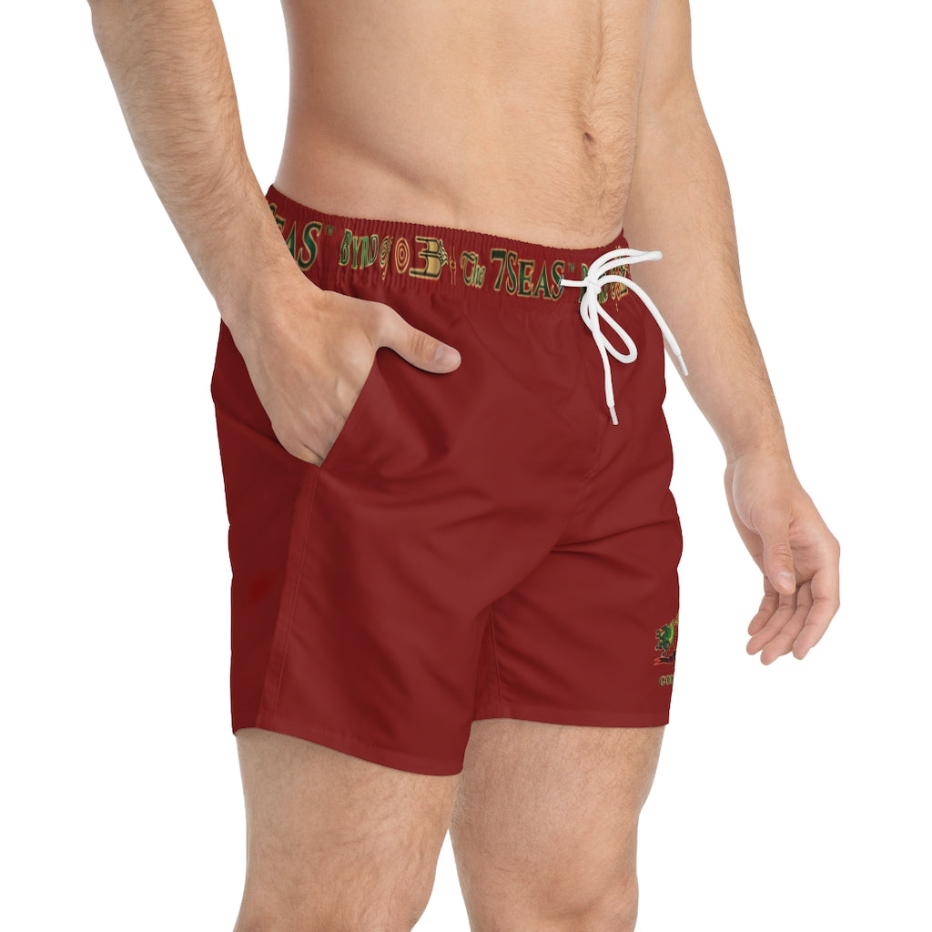 APEP - BYRD OF THE 7SEAS GODS APPAREL - NATURAL RED - Gods/Men Swim Trunks