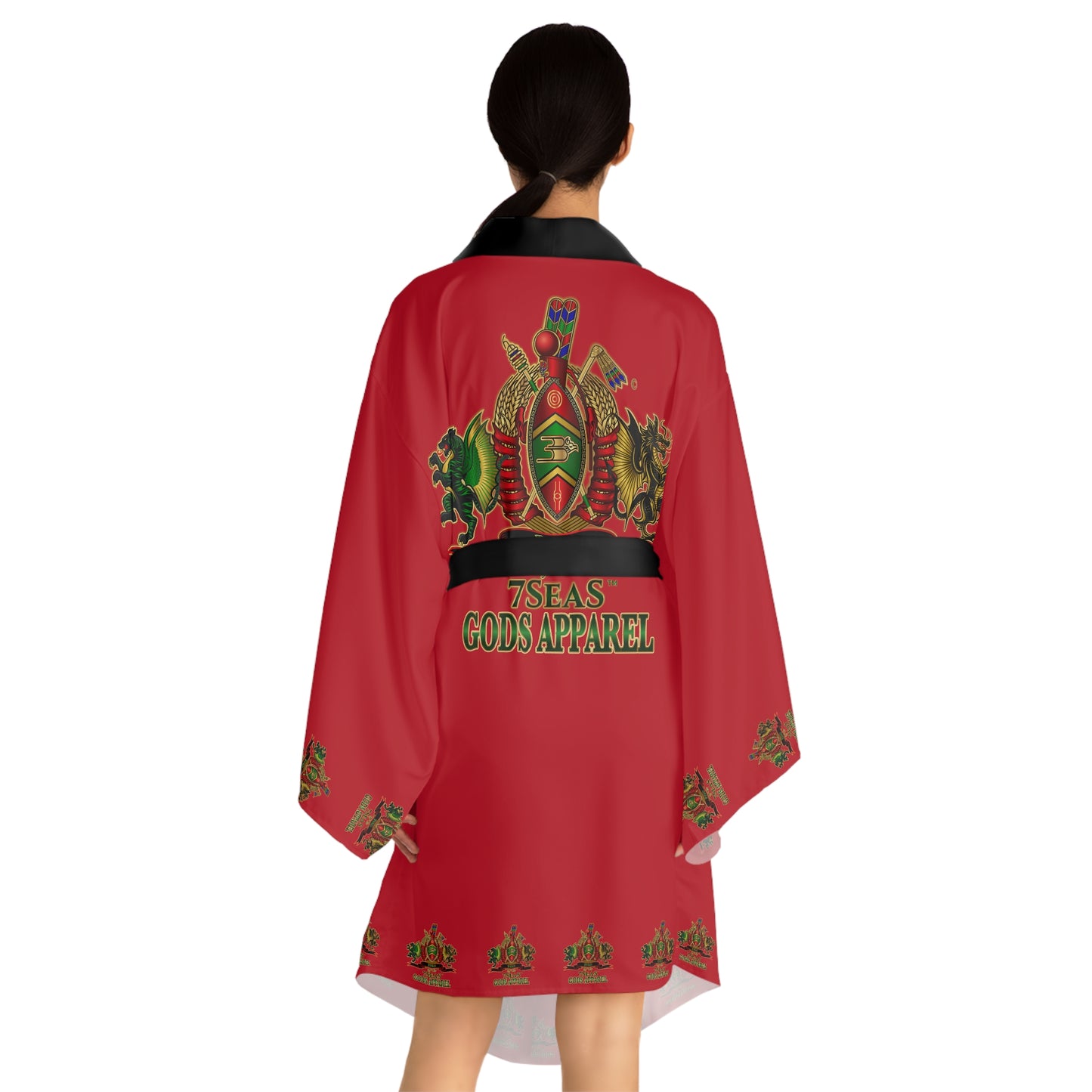 Byrd Of The 7Seas Gods Apparel - APEP - Goddess/Womens - Red - Long Sleeve Kimono Robe