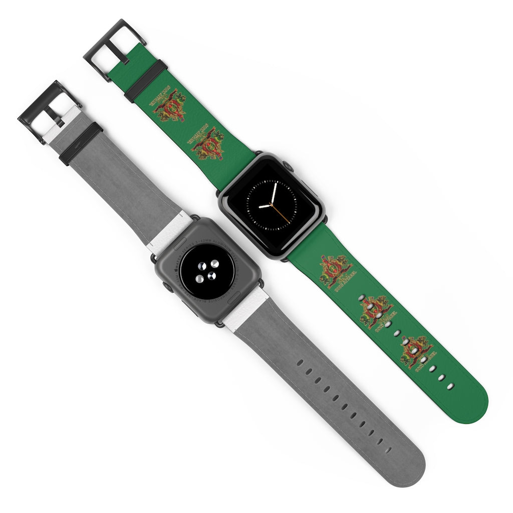 APEP - BYRD OF THE 7SEAS GODS APPAREL - Green - Gods/Goddess Leather Watch Band